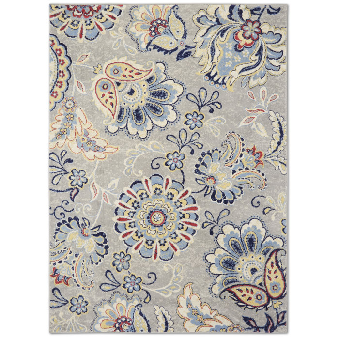 Andover Mills™ Mountview Floral Gray Area Rug & Reviews Wayfair